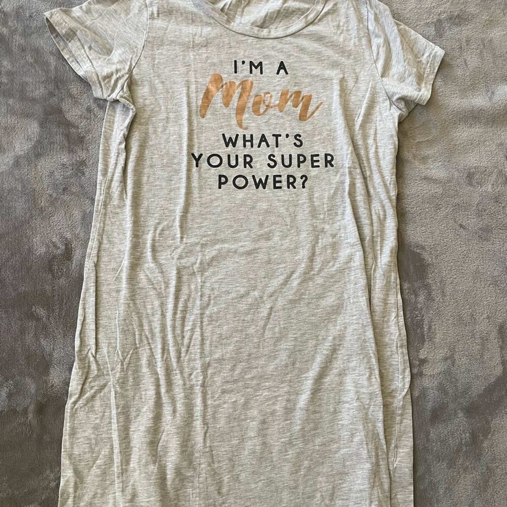 Gray Graphic T-Shirt Dress